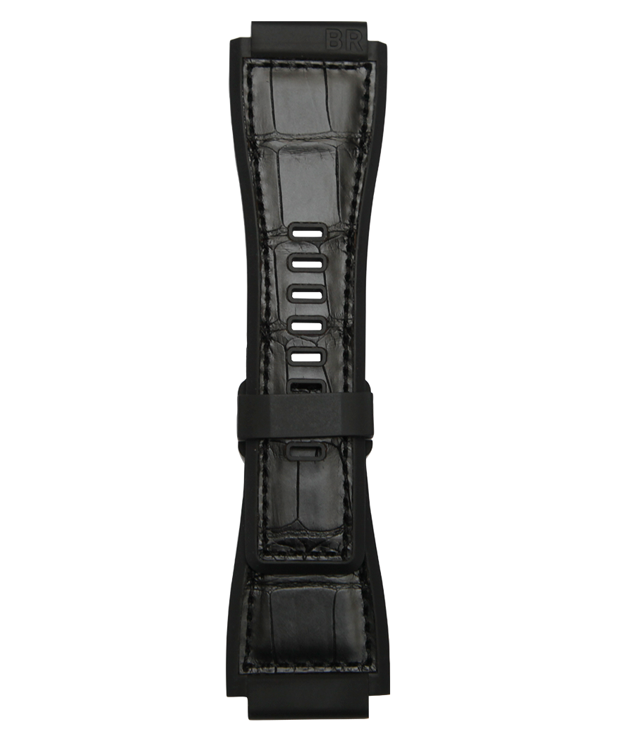 BR-03 - BR-01 - BR-X3 - BR-X1 - 24MM Black bi-material strap in BR-03 - BR-01 - BR-X3 - BR-X1 - 24MM Black bi-material strap in