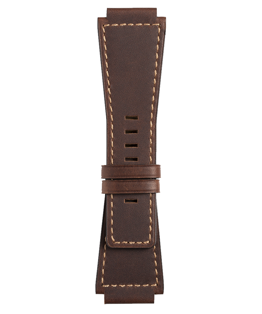 2点、BB01、BB00 BR-03 - BR-01 - BR-X3 - BR-X1 - 24MM Brown aged effect calfskin